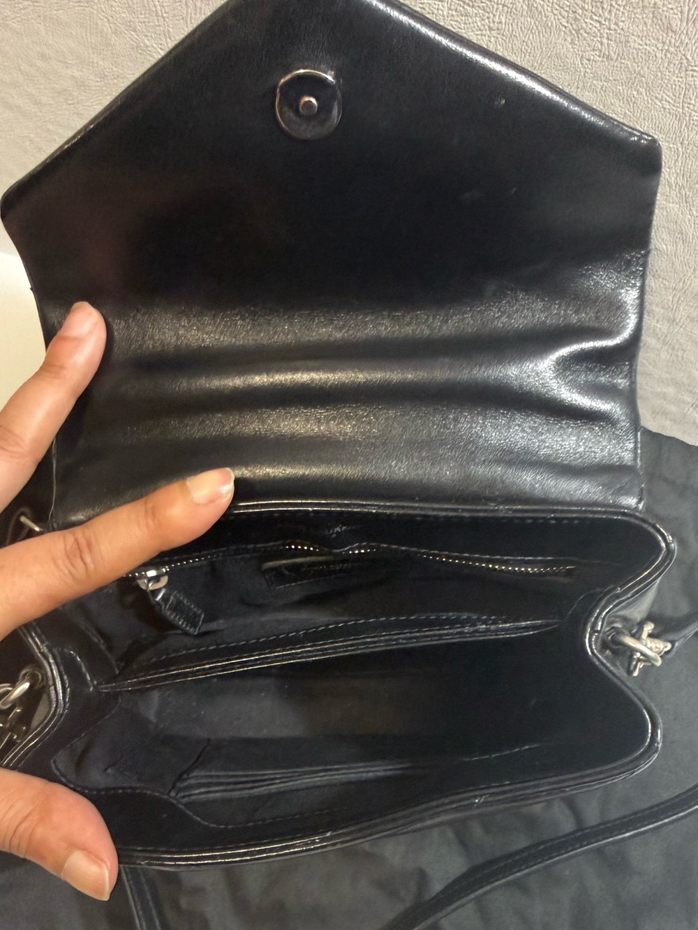 Saint Laurent Black Toy Lou Lou QuiltedLeather Crossbody Bag w/ Silver Hardware - Picture 6 of 7